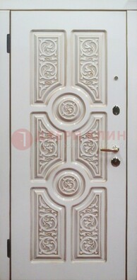 Уличная белая дверь для загородного дома с МДФ ДМ-529
